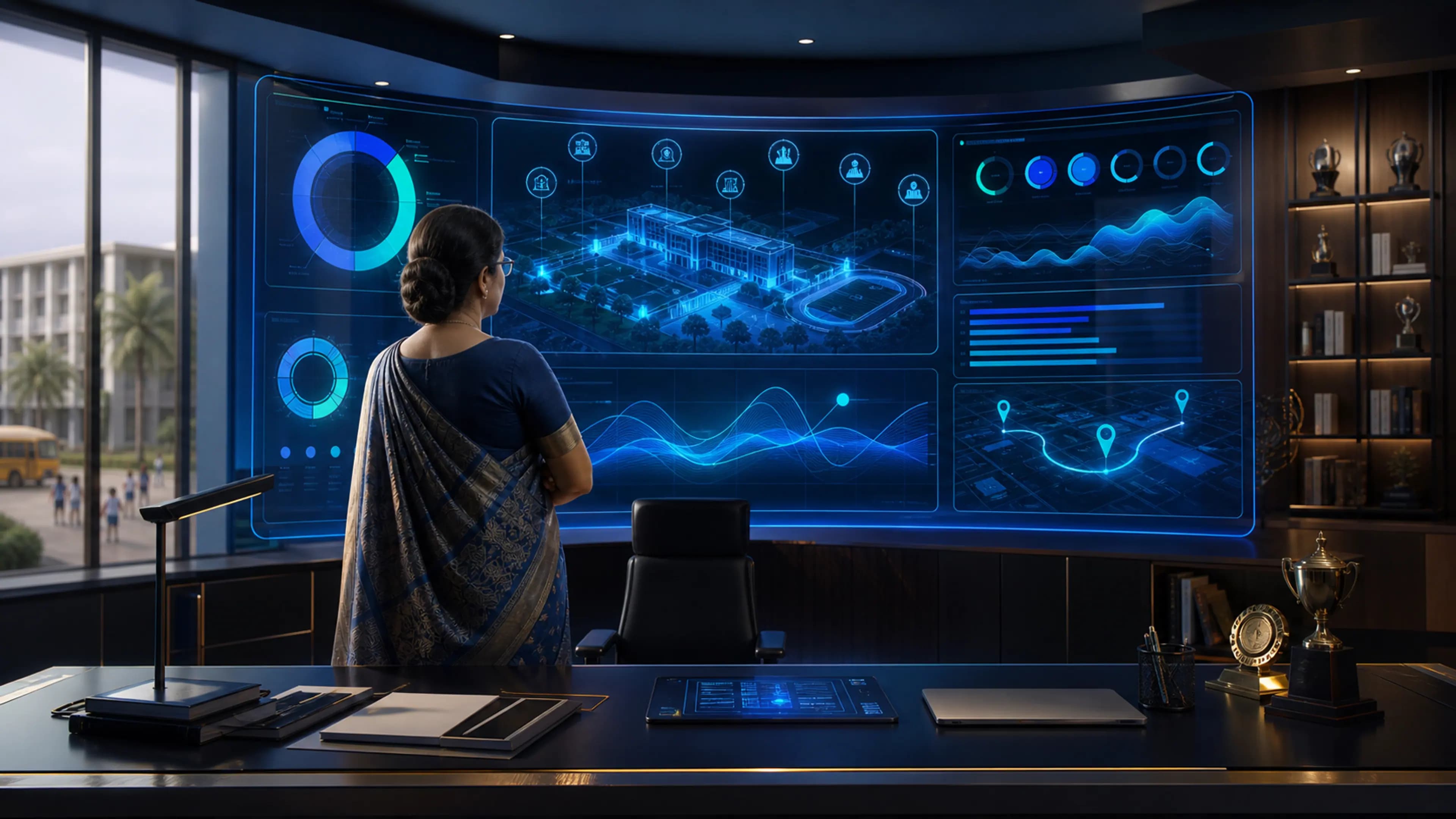Command centre connecting school departments and performance signals